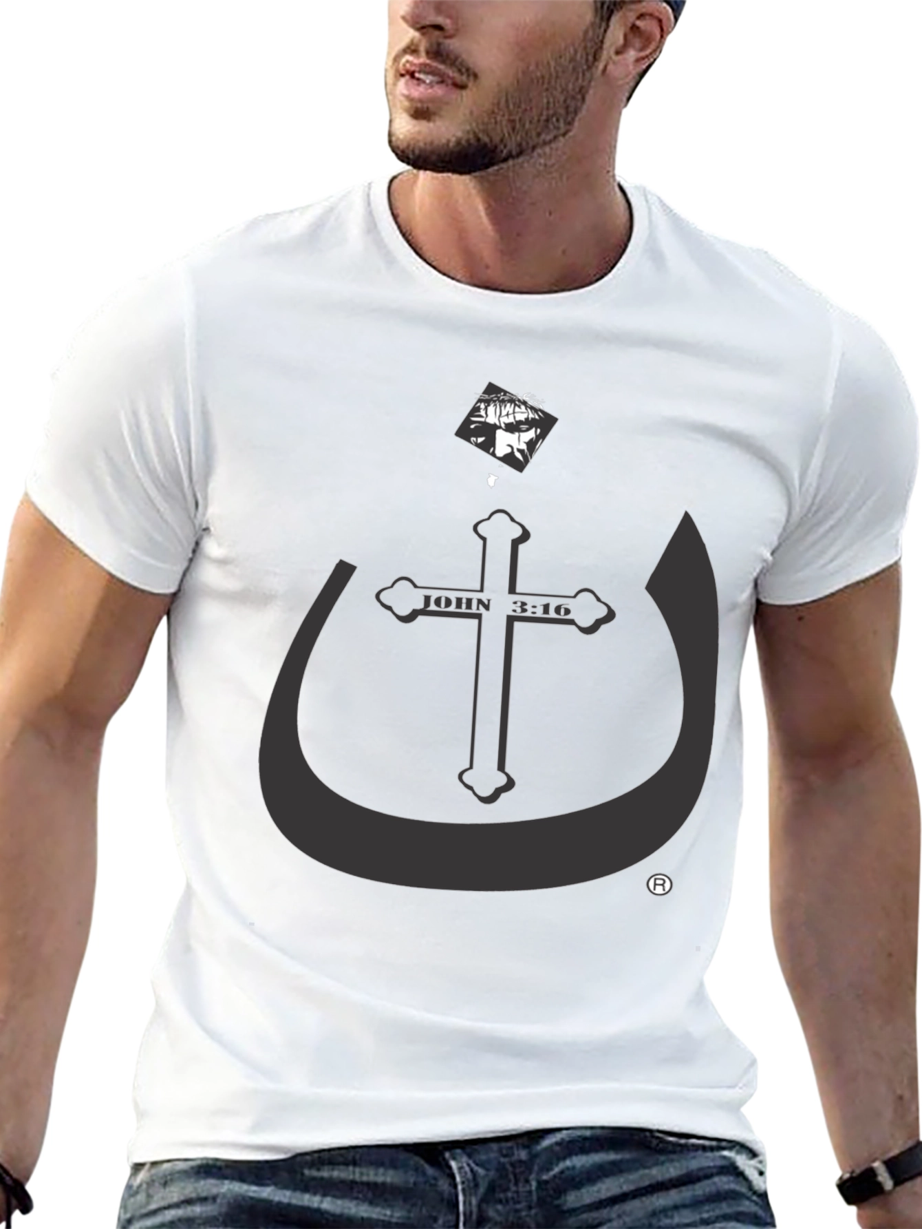 John 3:16 Graphic Tee - Black Cotton Blend