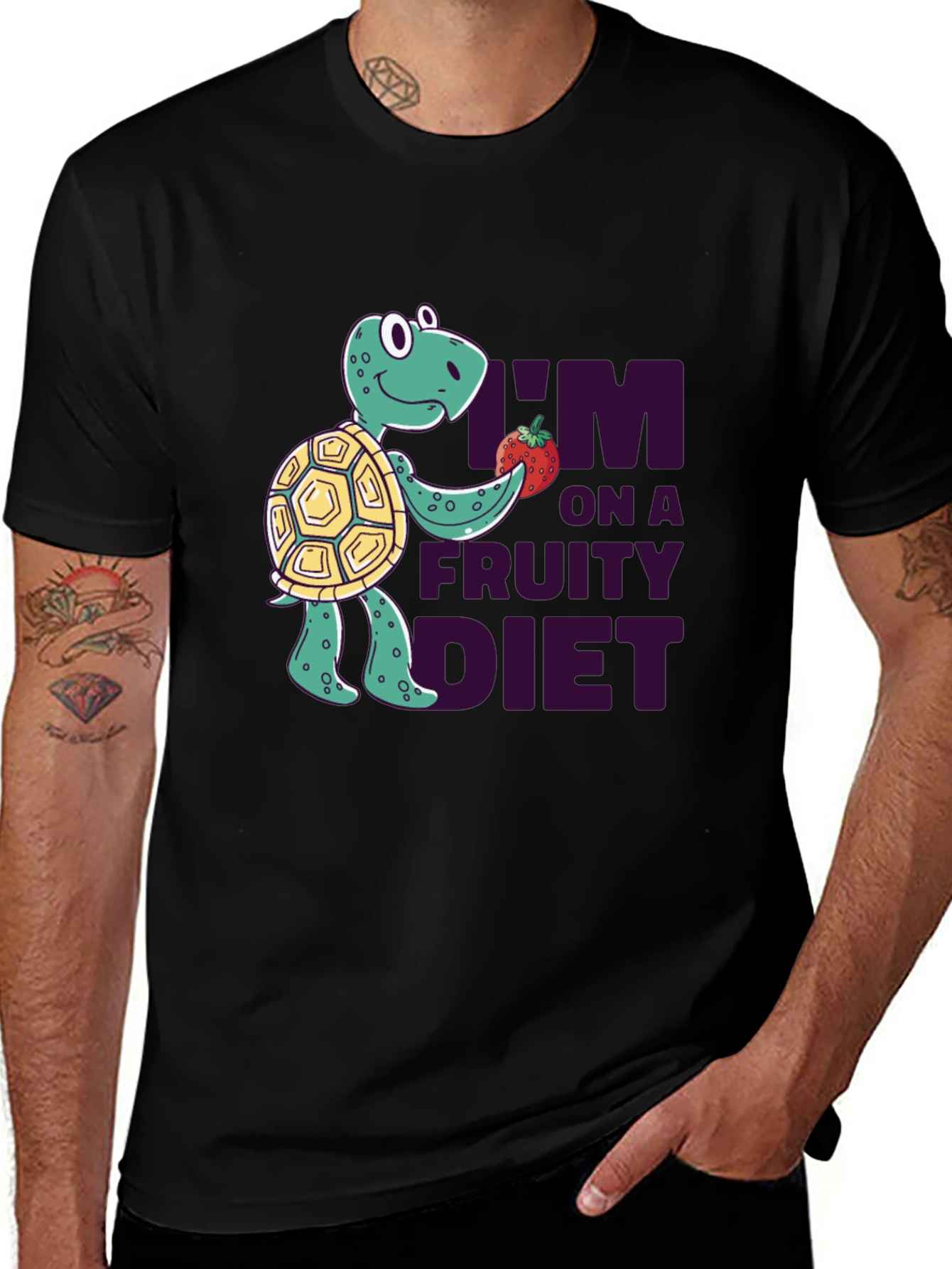 Fruity Diet Turtle T-Shirt - Fun Graphic Tee