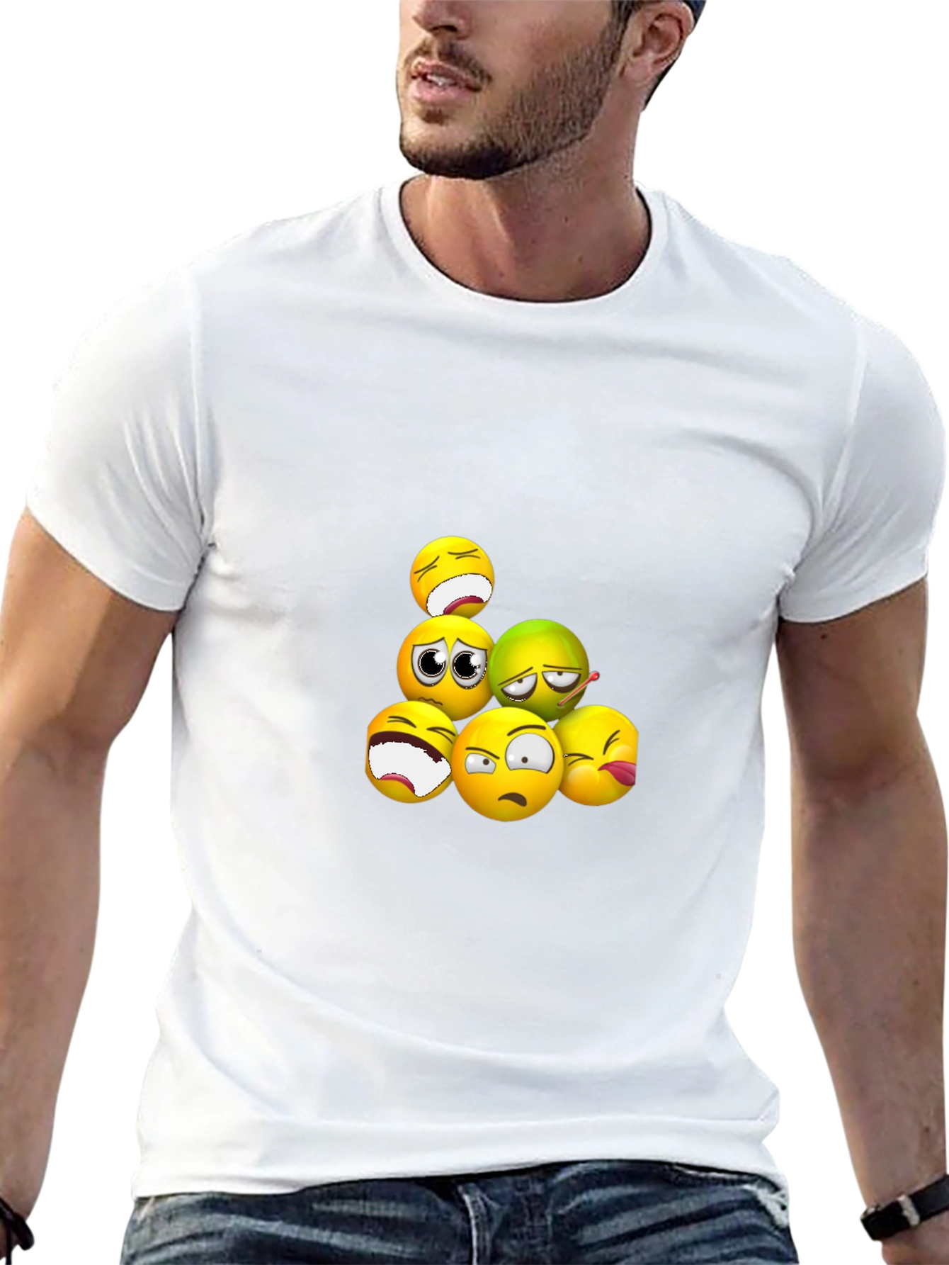 Emoji Expression Black T-Shirt