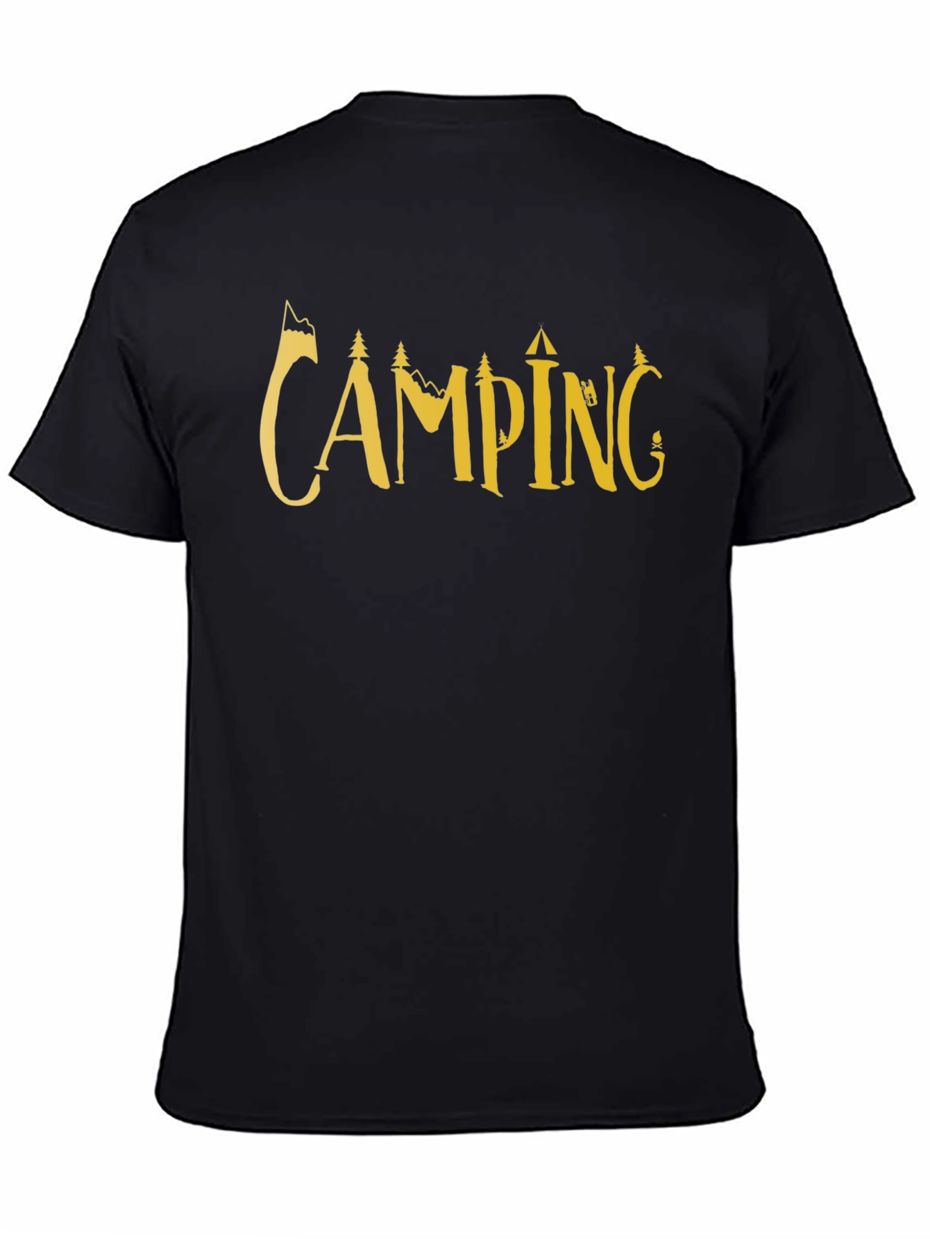 Camping Adventure T-Shirt - Black Cotton Tee