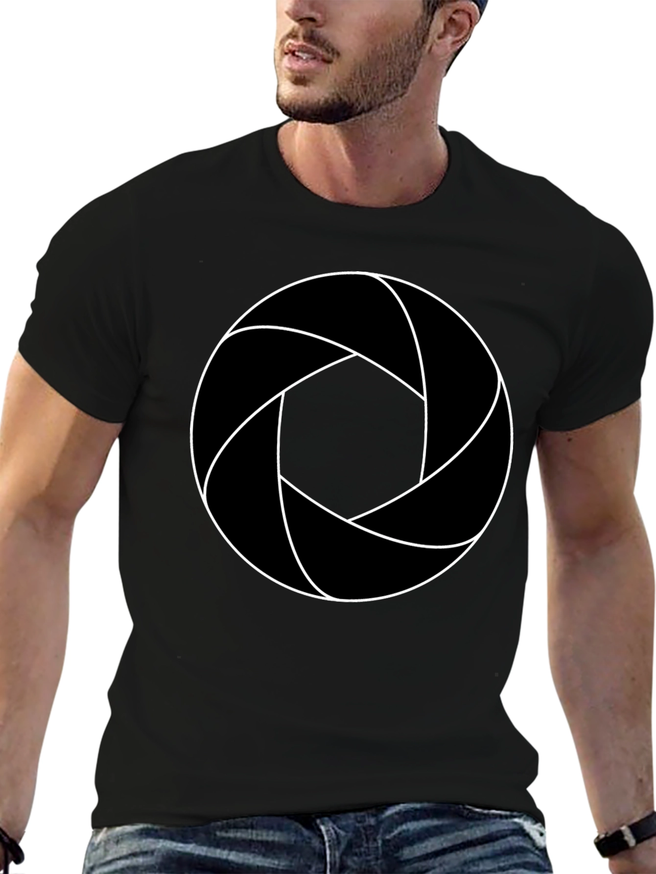 Aperture T-Shirt - Black Cotton Blend Graphic Tee