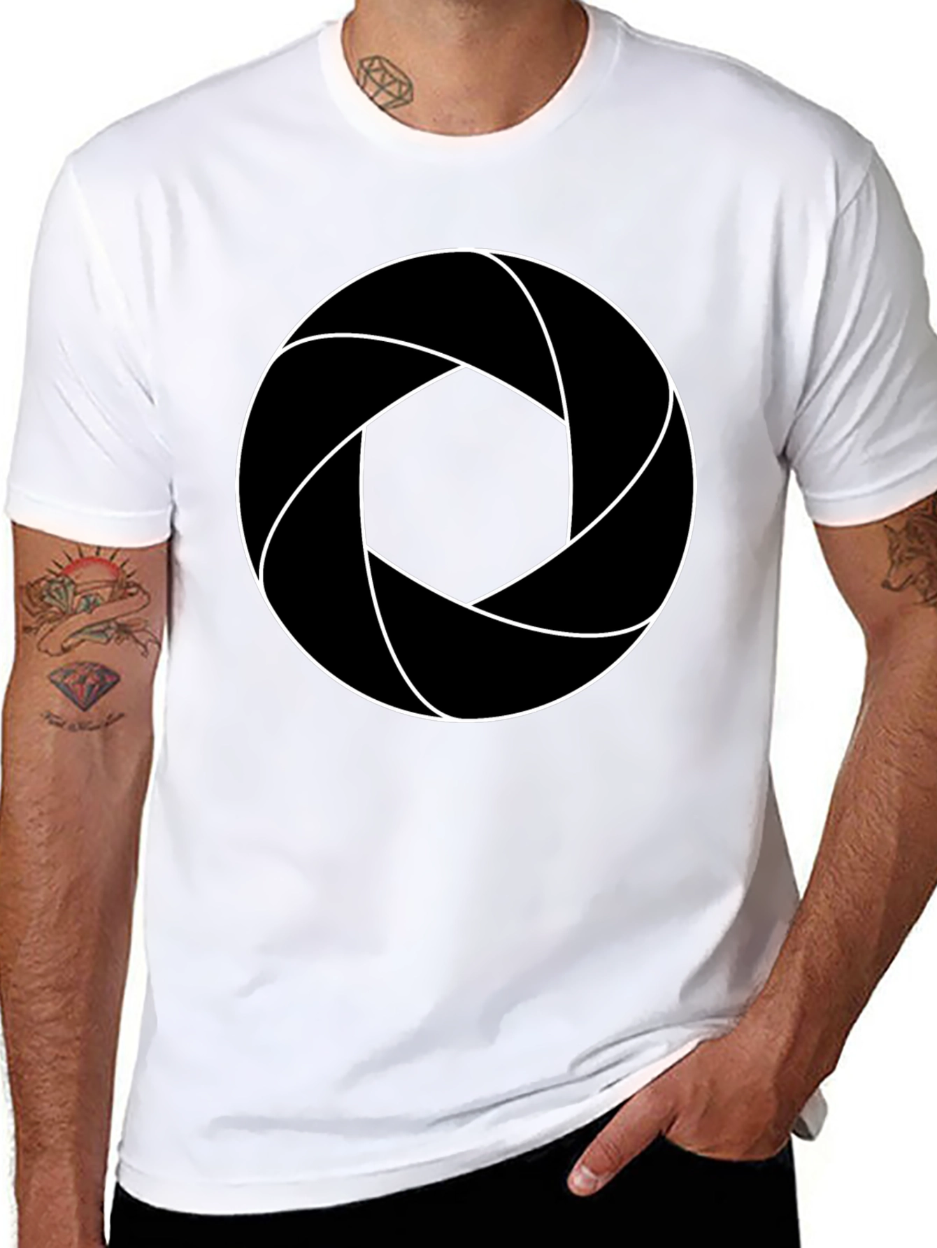 Aperture T-Shirt - Black Cotton Blend Graphic Tee