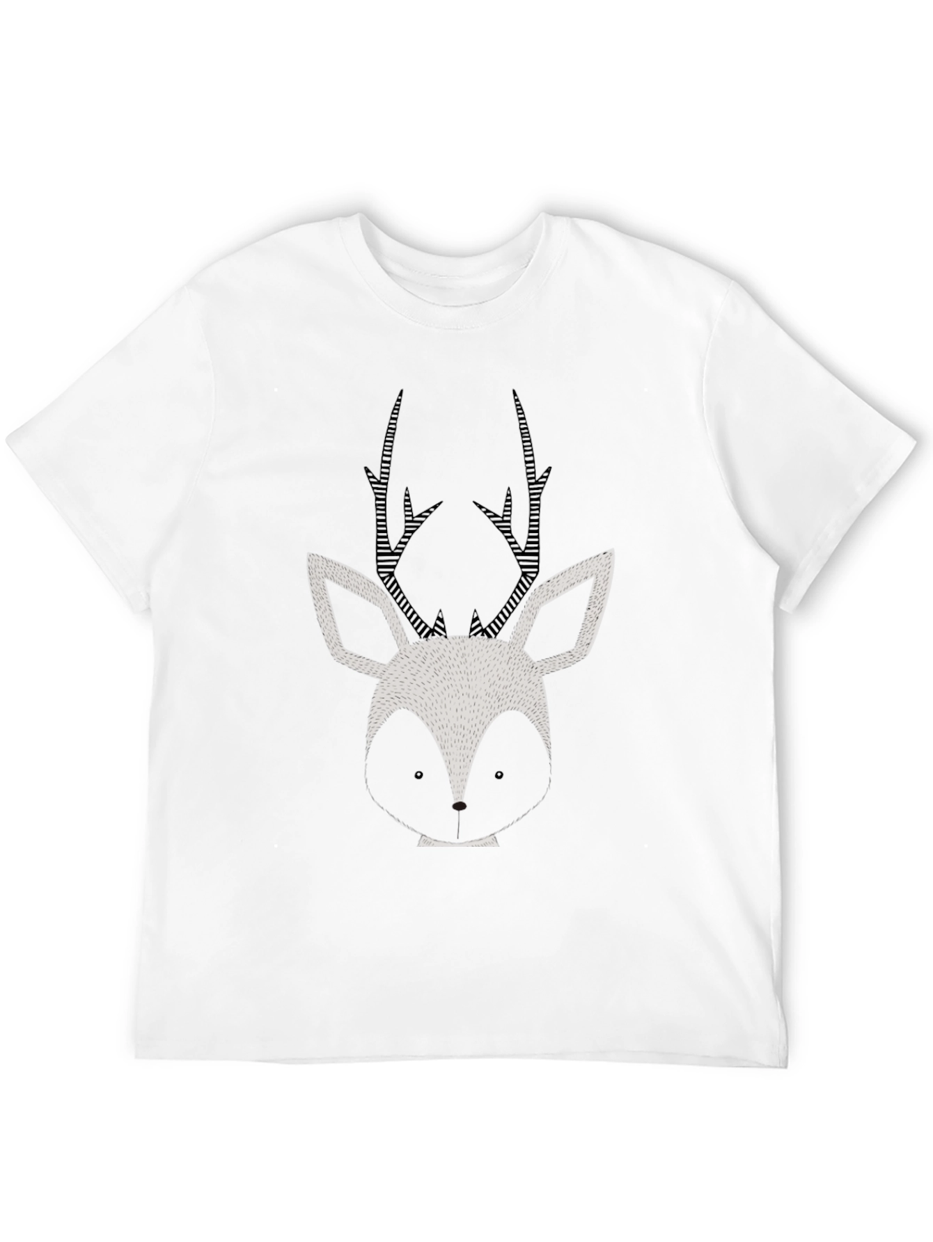 Stylish Black Deer Graphic Tee - Mens Casual T-Shirt