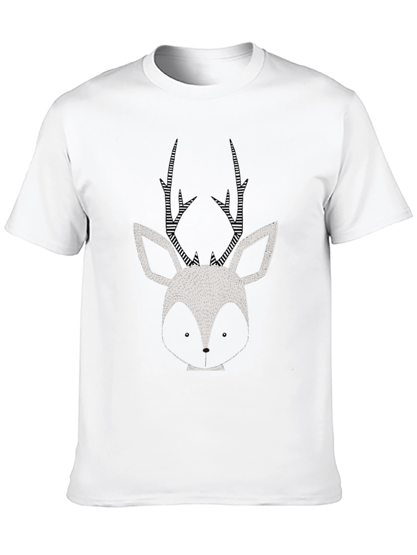 Stylish Black Deer Graphic Tee - Mens Casual T-Shirt