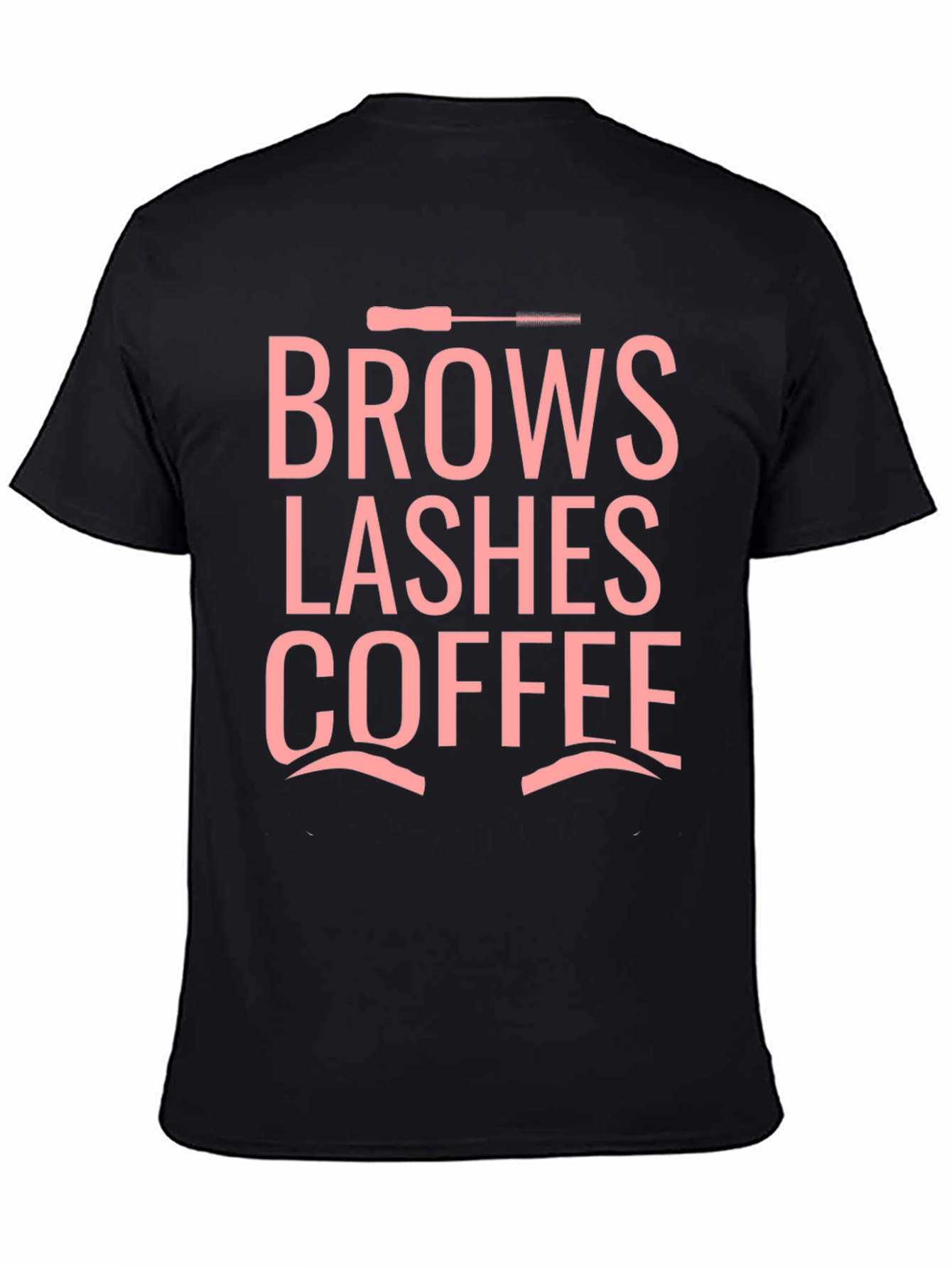 Brows Lashes Coffee Graphic Tee - Black Unisex