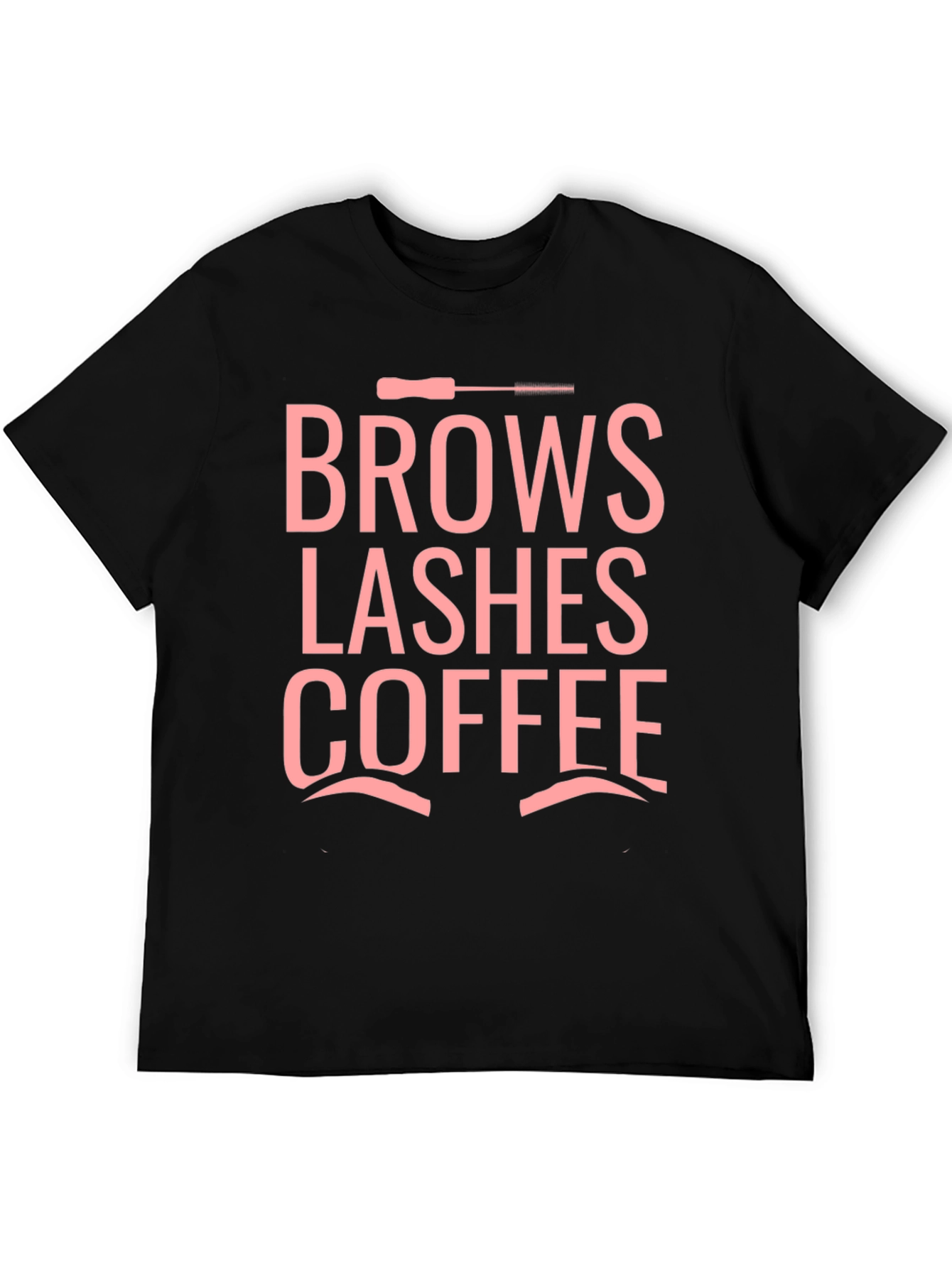 Brows Lashes Coffee Graphic Tee - Black Unisex
