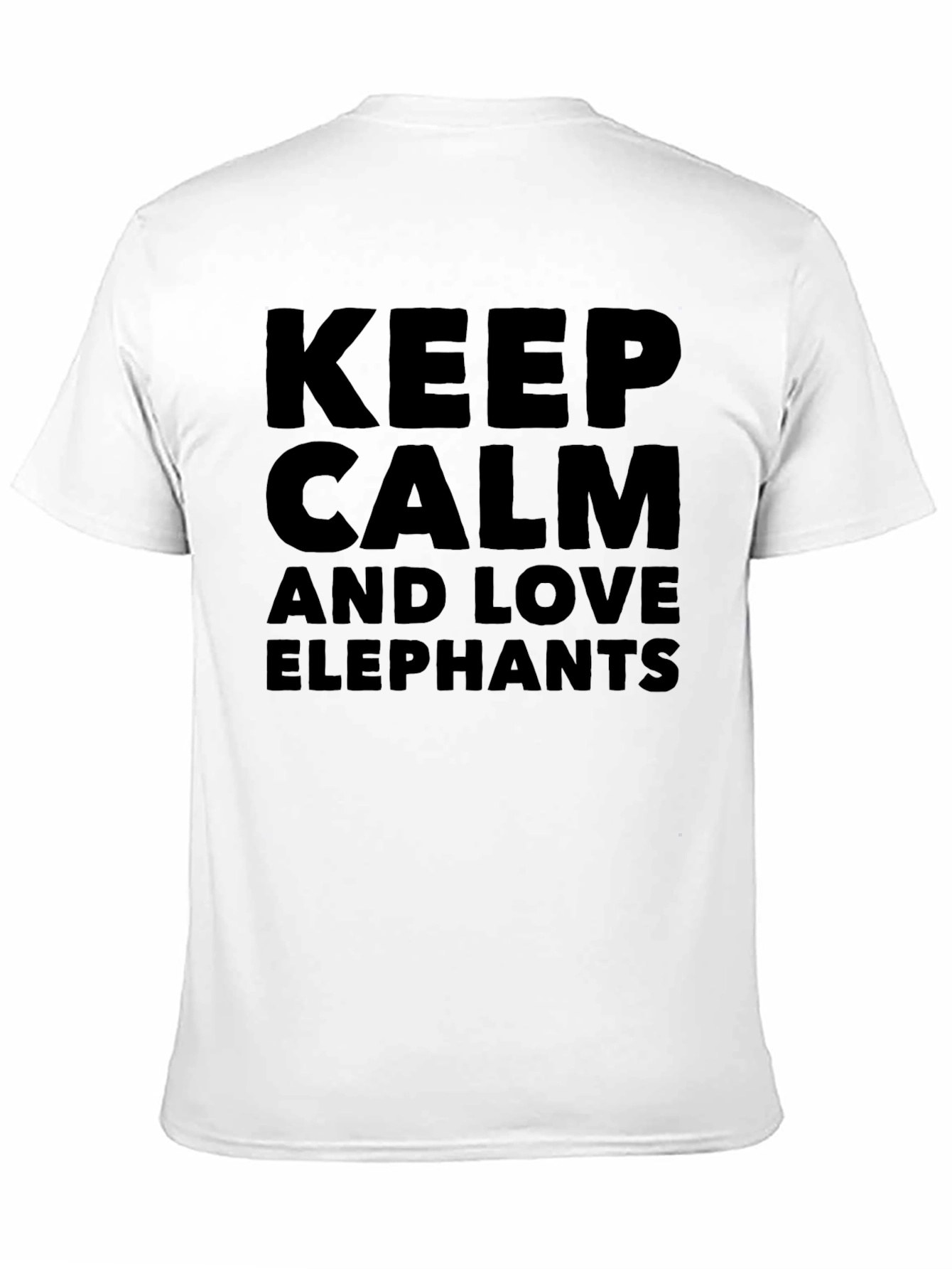 Keep Calm Love Elephants Mens Black T-Shirt