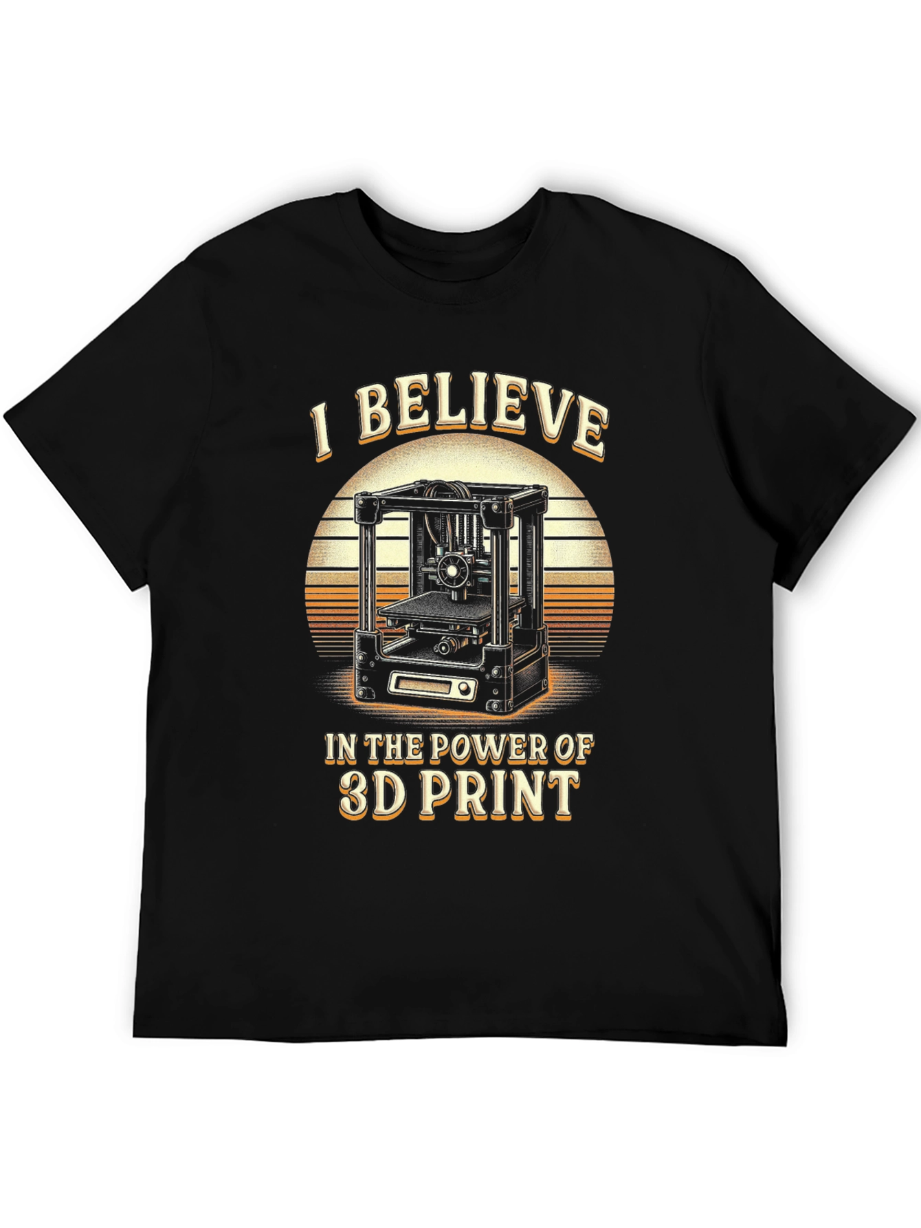 3D Print Believer T-Shirt - Black