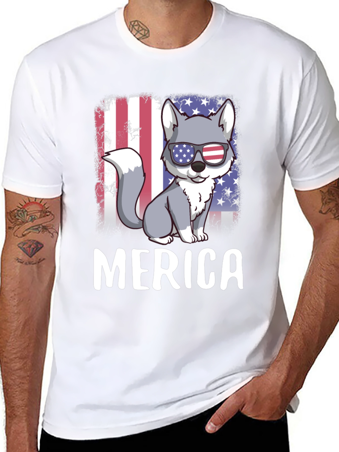 Patriotic Wolf Merica T-Shirt