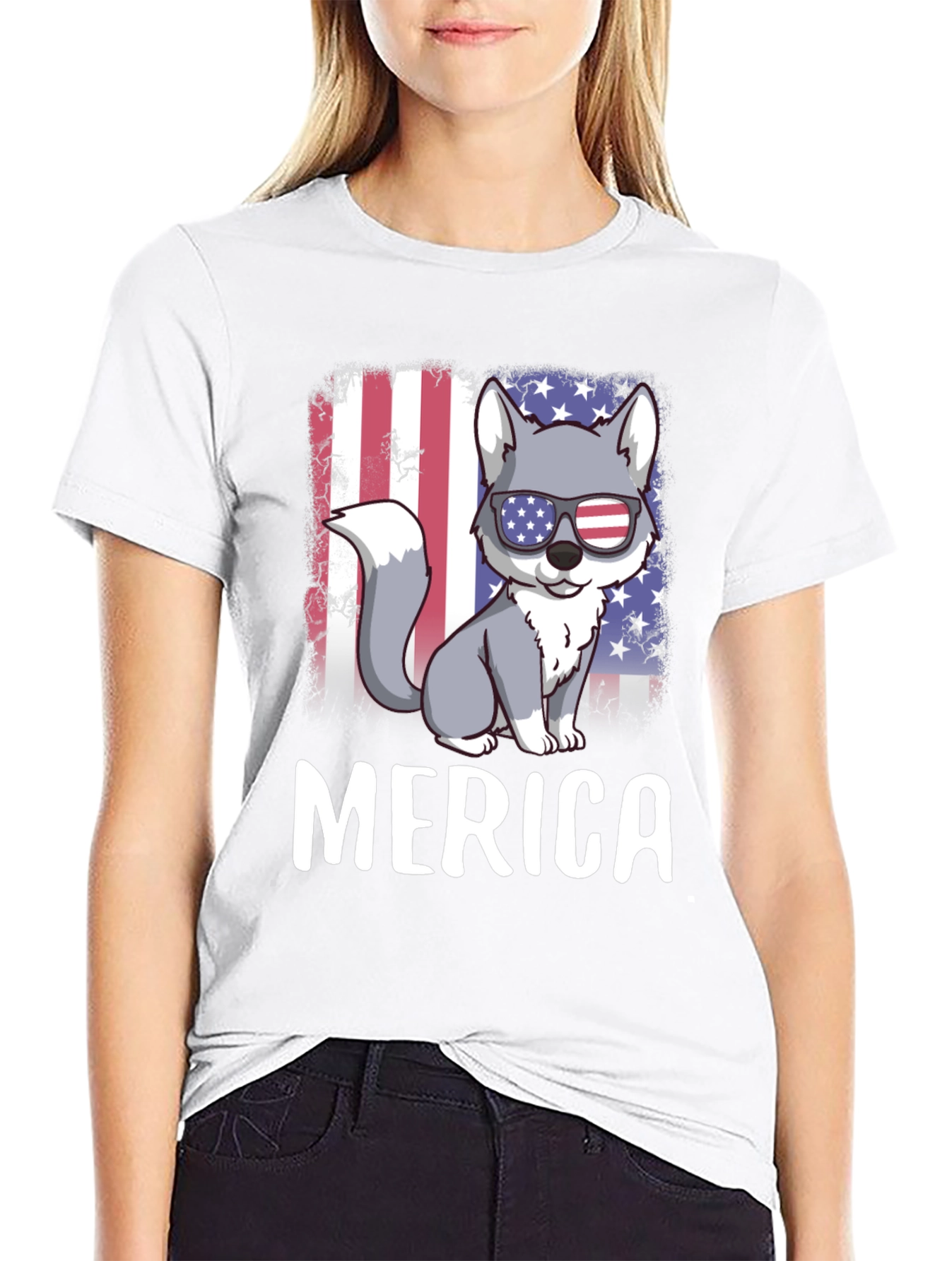 Patriotic Wolf Merica T-Shirt