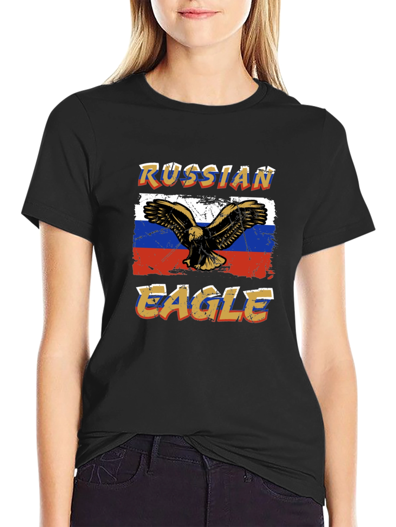 Russian Eagle Graphic T-Shirt - Black