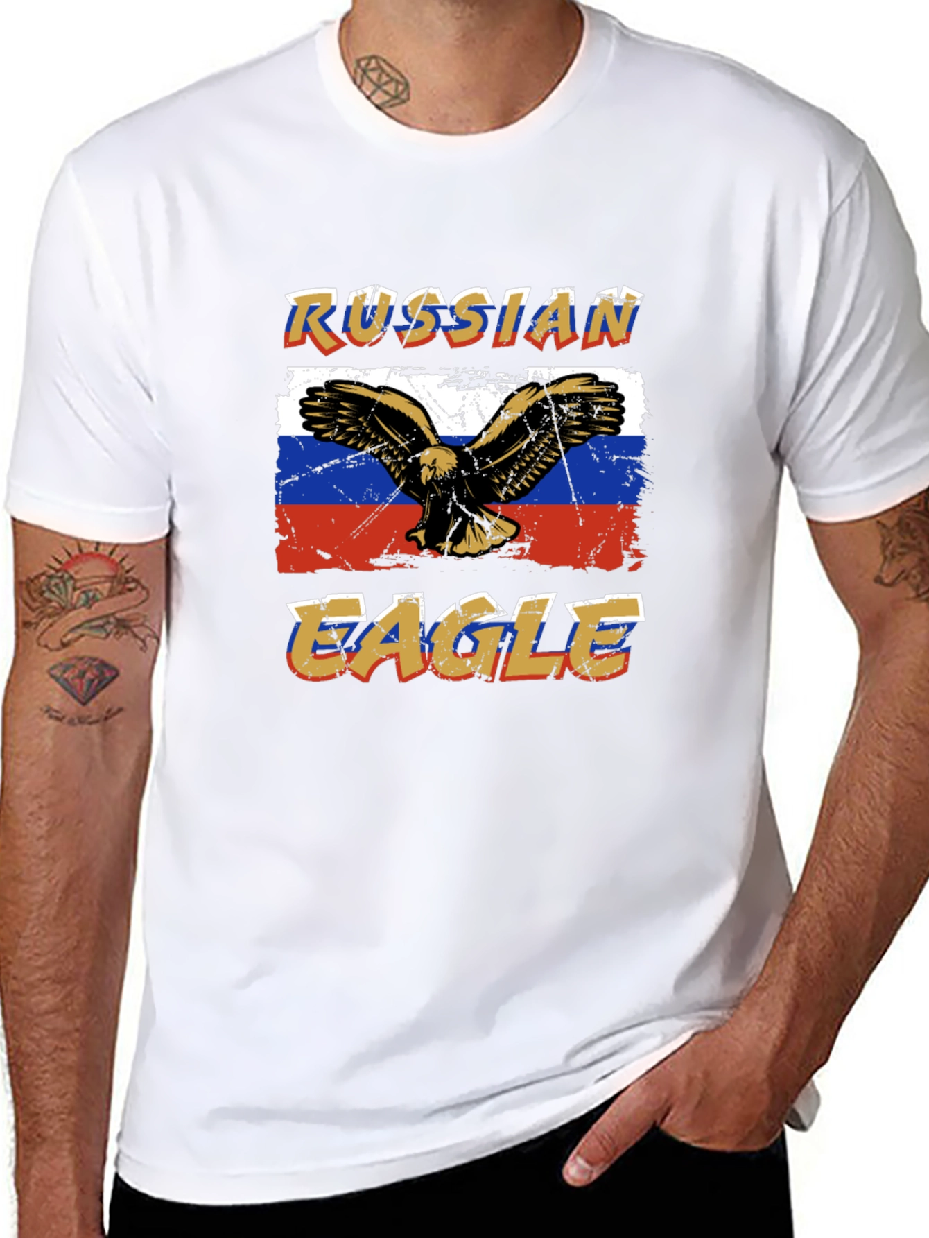 Russian Eagle Graphic T-Shirt - Black