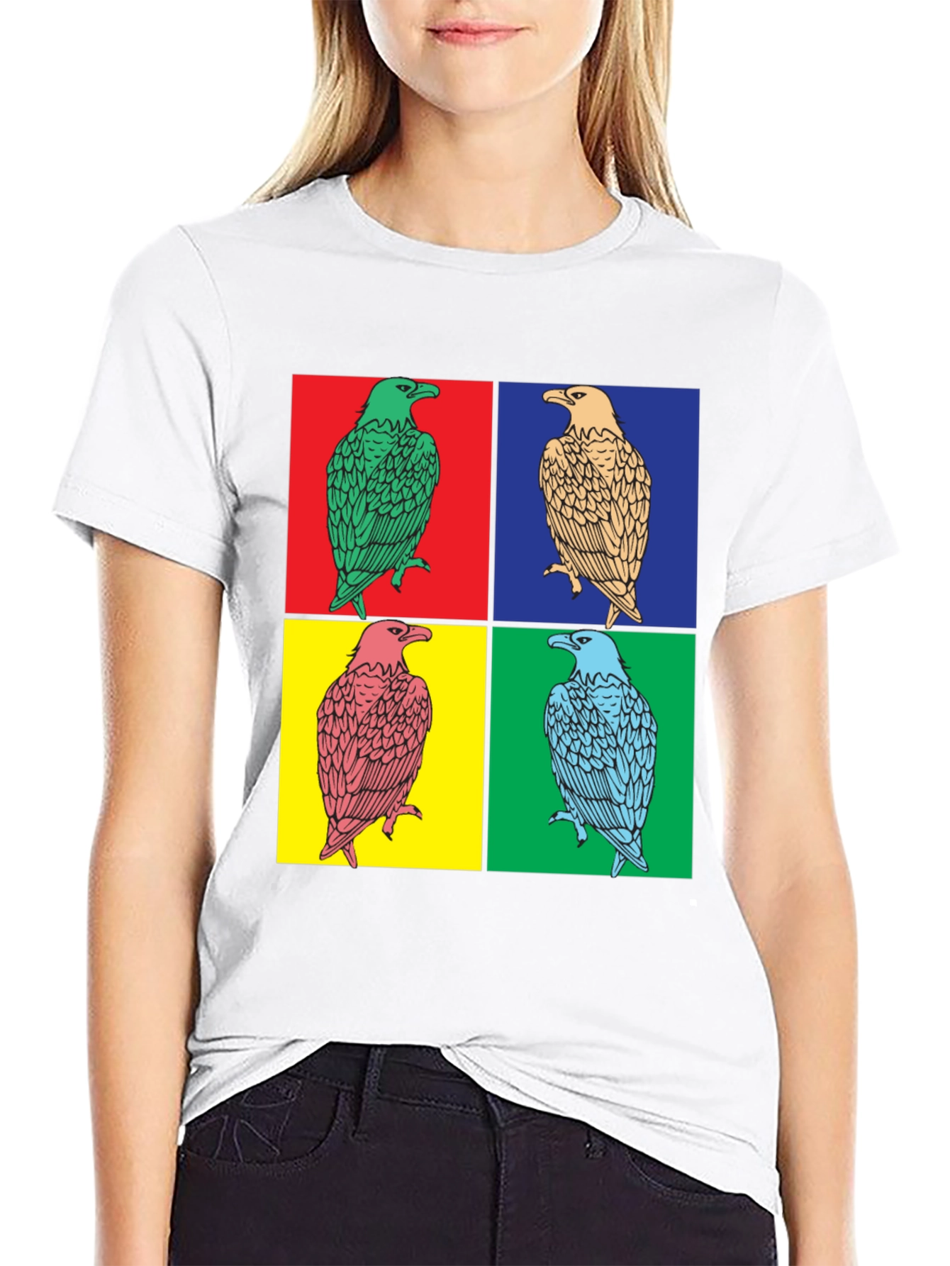 Pop Art Eagle Graphic Tee - Bold Style