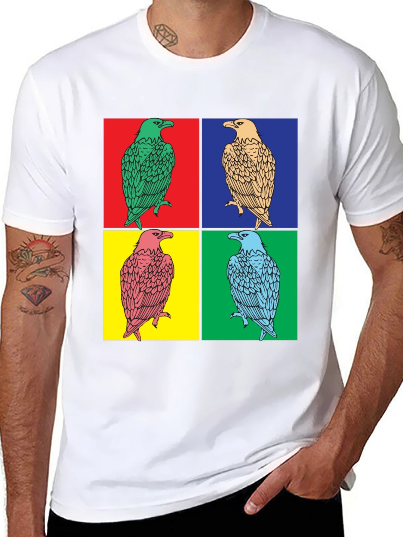 Pop Art Eagle Graphic Tee - Bold Style