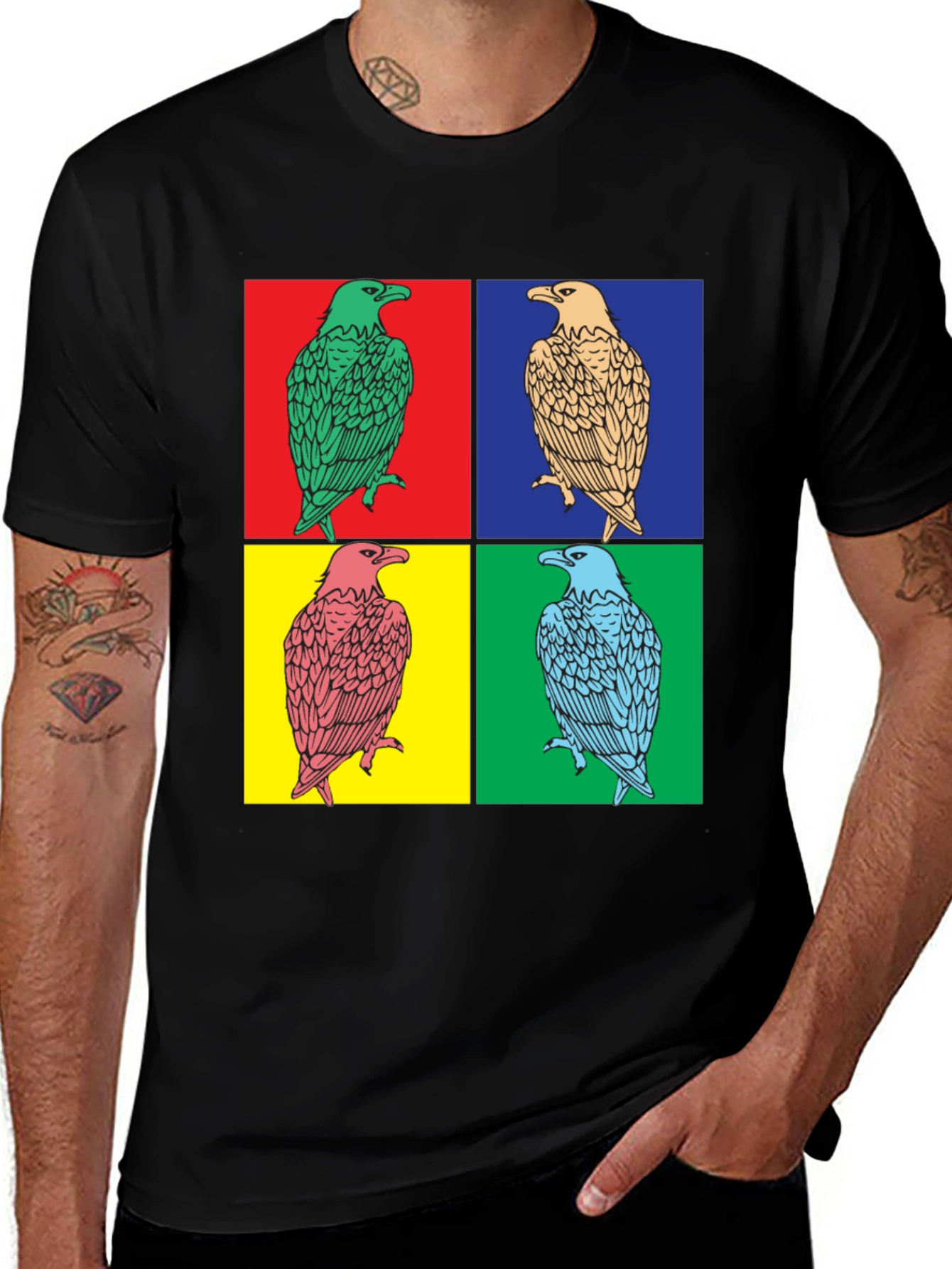 Pop Art Eagle Graphic Tee - Bold Style