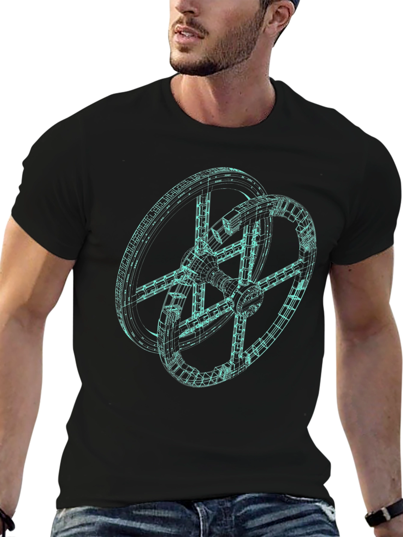Sci-Fi Station Tee - Modern Futuristic Design