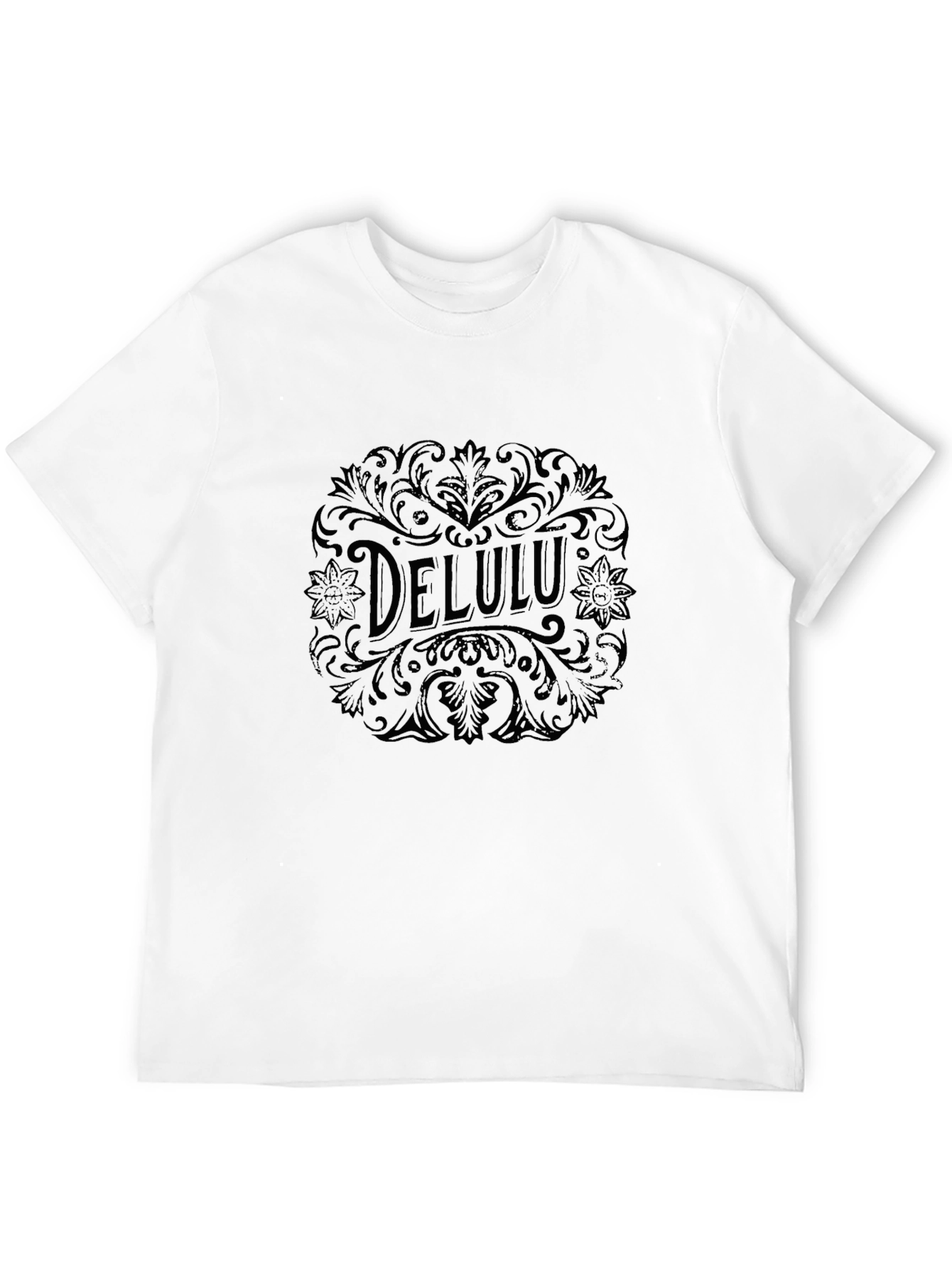 Delulu Graphic Tee - Black Cotton Casual Wear