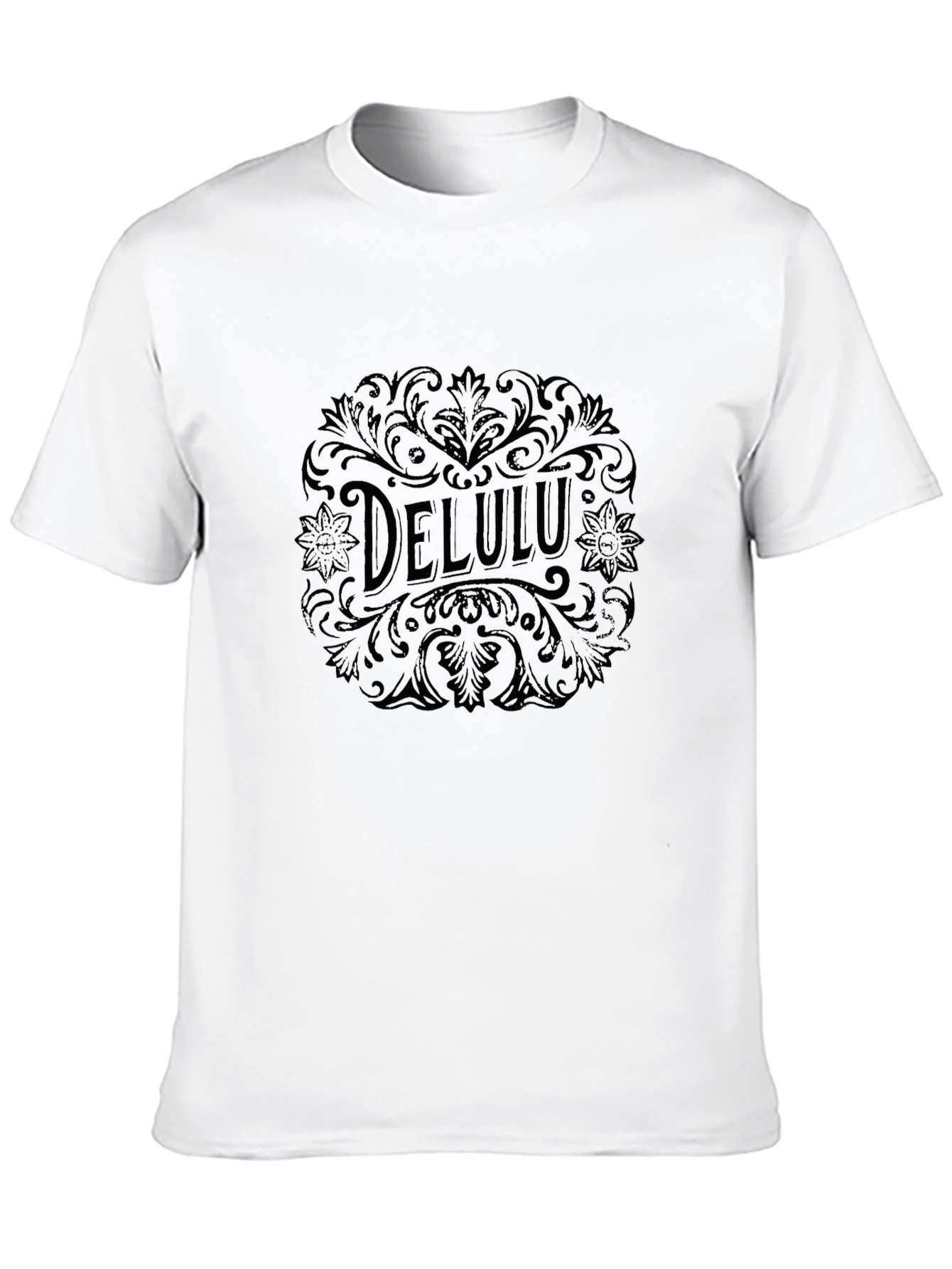 Delulu Graphic Tee - Black Cotton Casual Wear