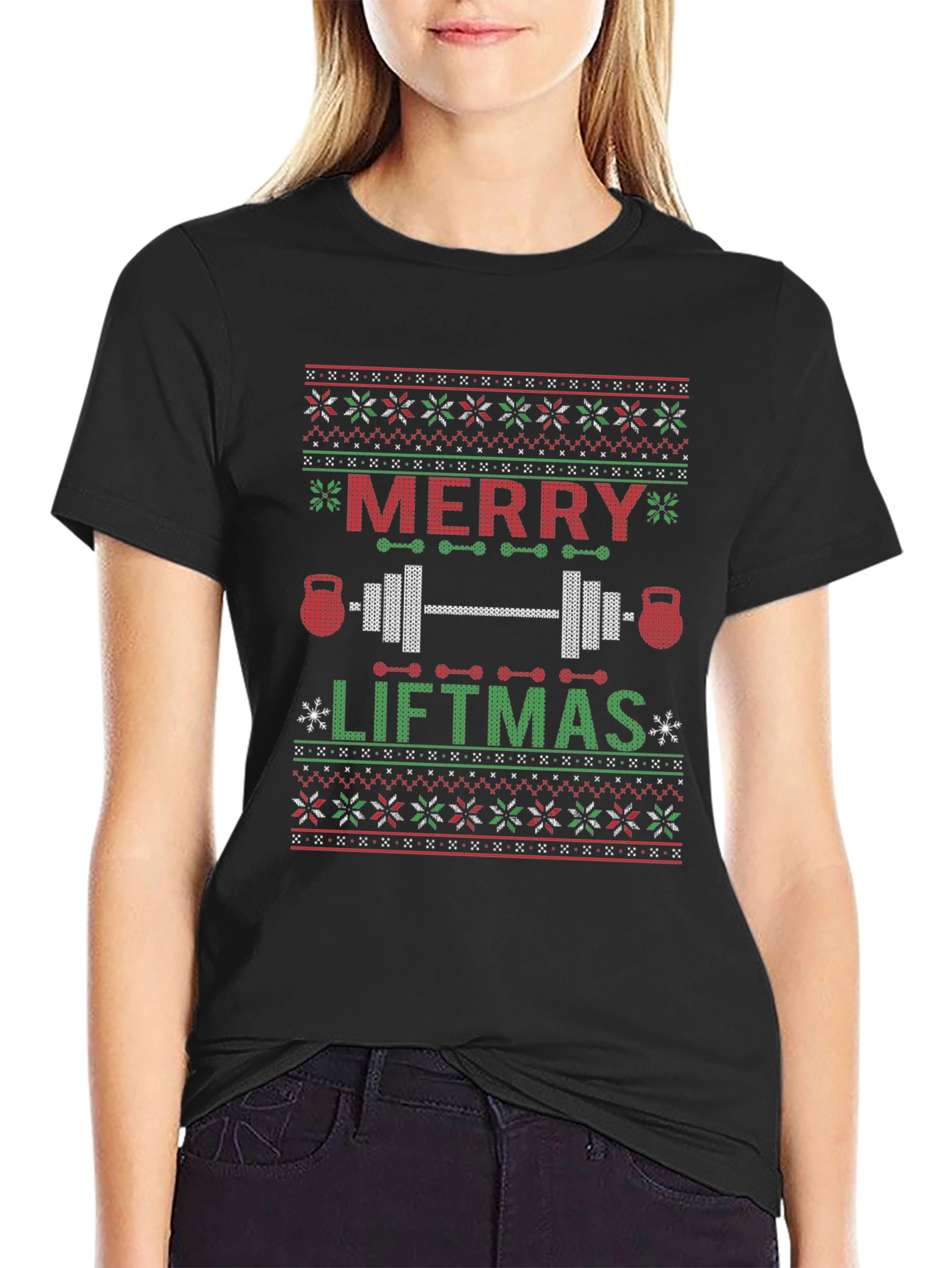 Merry Liftmas Ugly Christmas Sweater Style T-Shirt