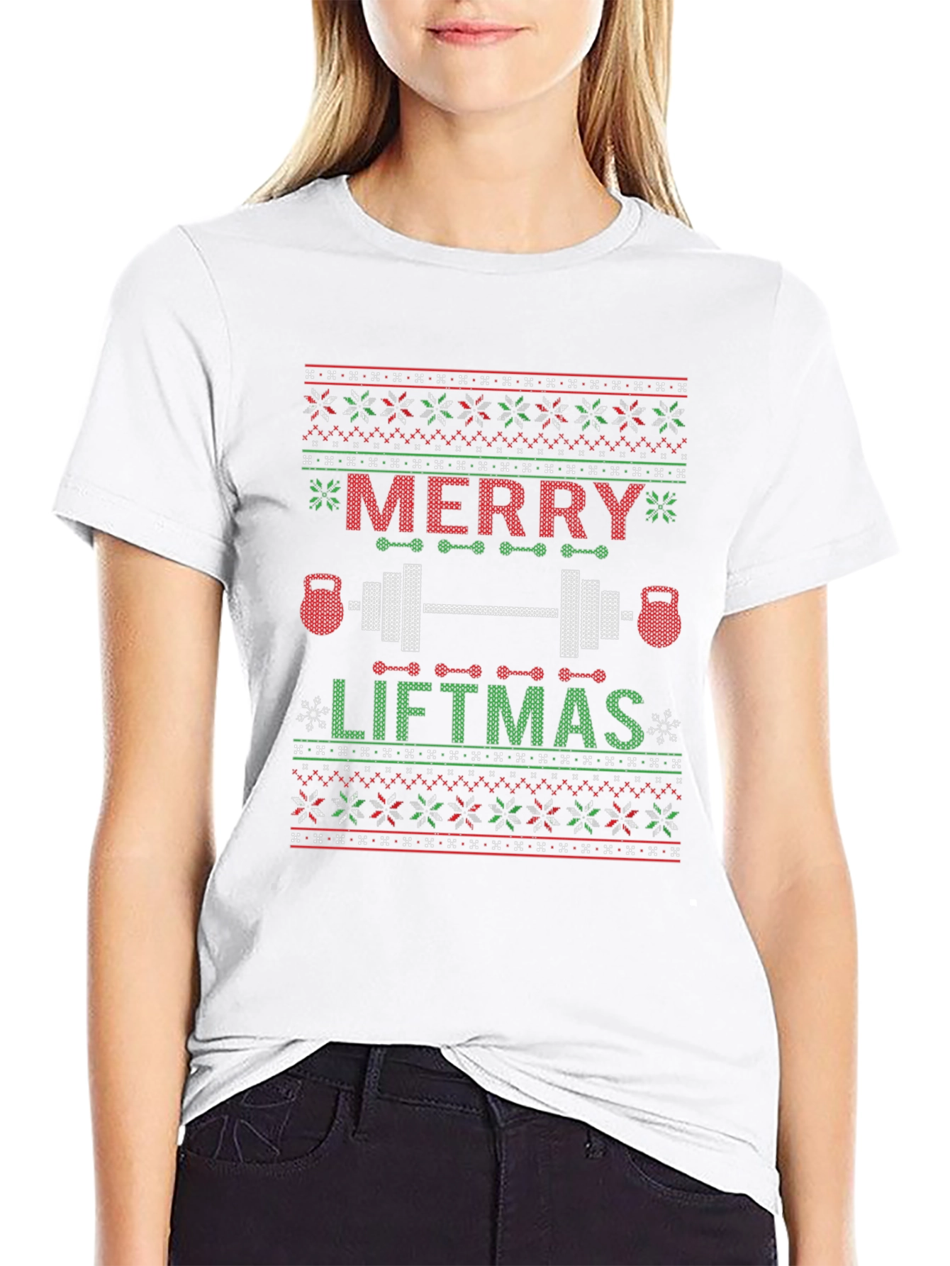 Merry Liftmas Ugly Christmas Sweater Style T-Shirt