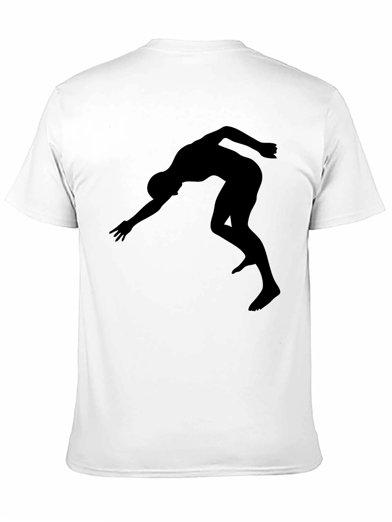 Athlete Silhouette Graphic Tee - Black Cotton T-Shirt