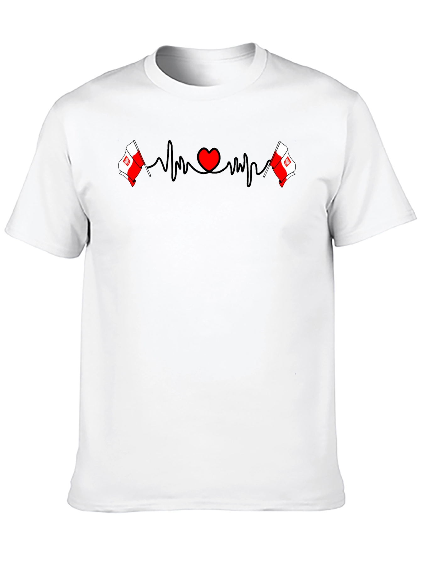 Poland Flag Heartbeat Graphic Tee