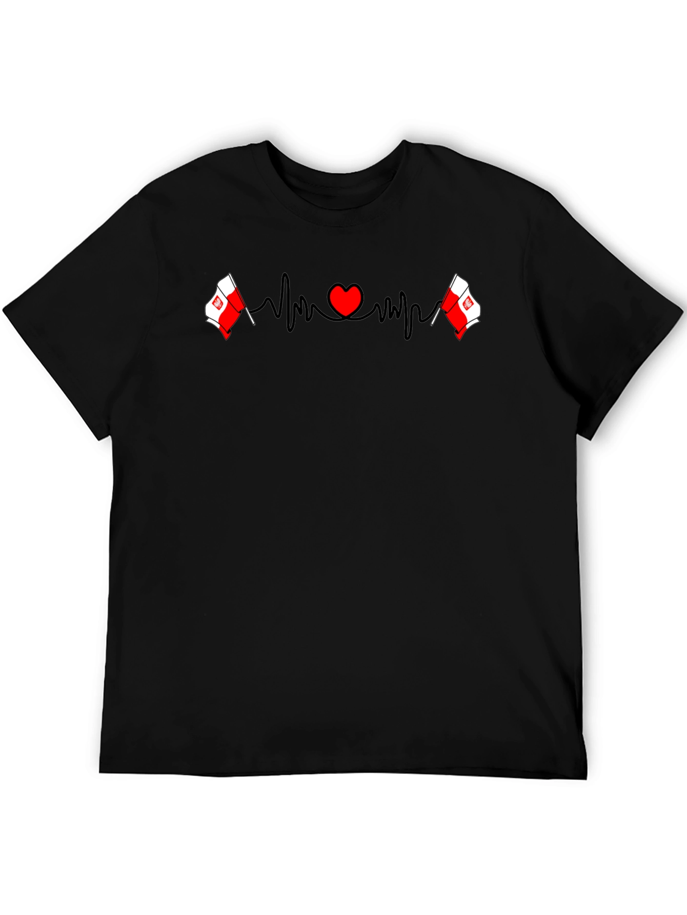 Poland Flag Heartbeat Graphic Tee