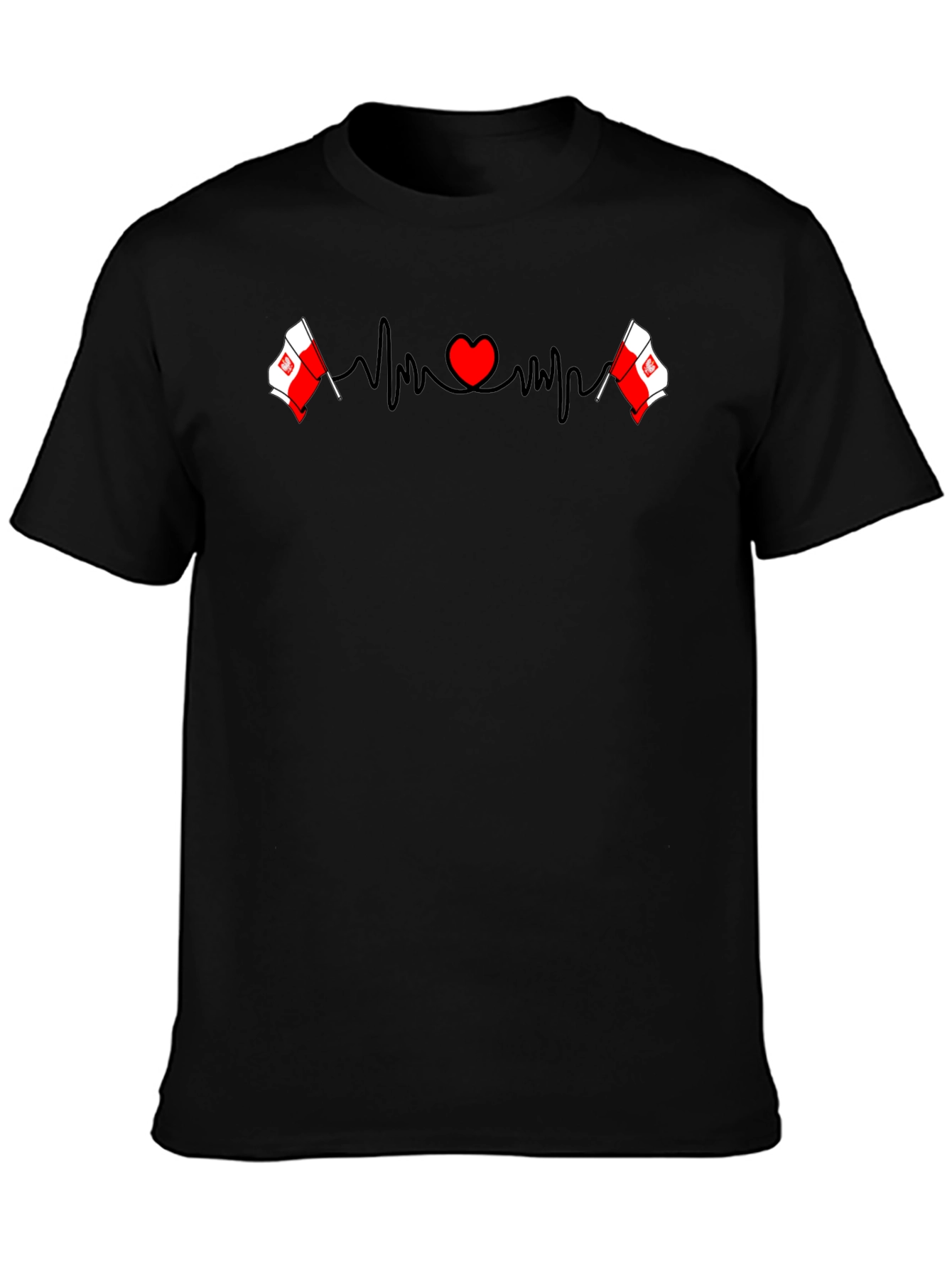 Poland Flag Heartbeat Graphic Tee