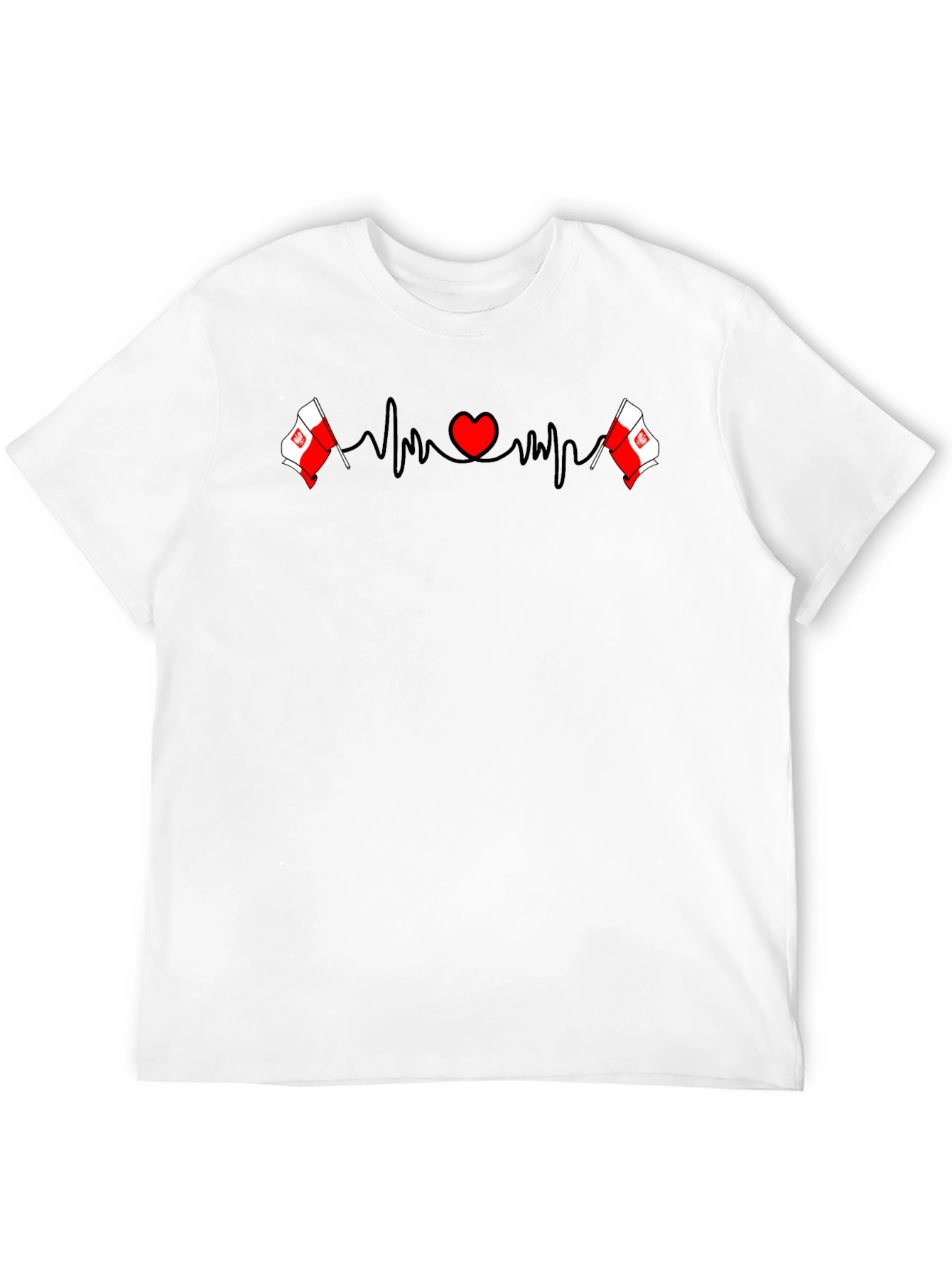 Poland Flag Heartbeat Graphic Tee