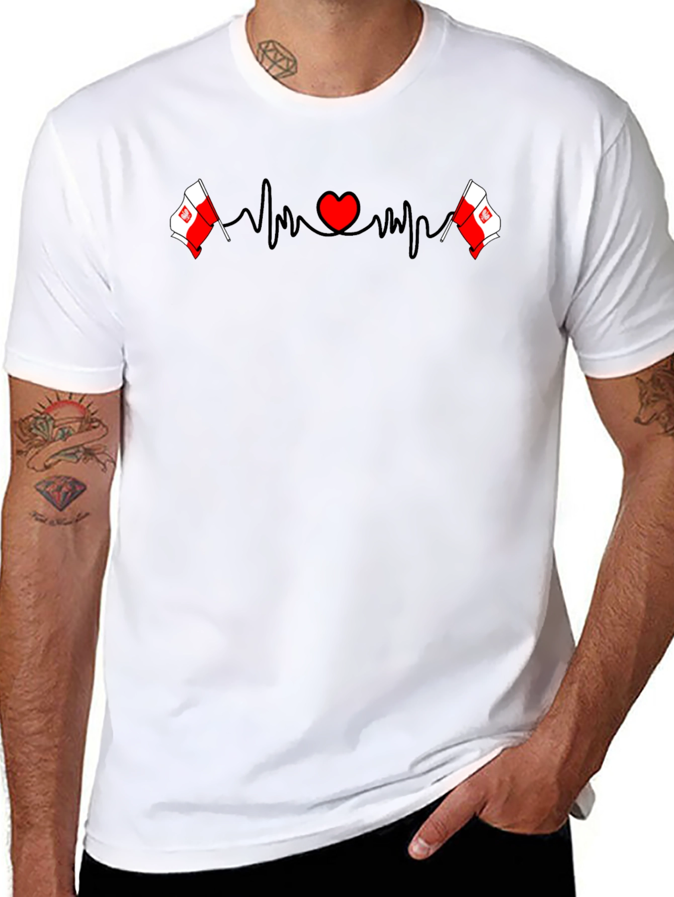 Poland Flag Heartbeat Graphic Tee