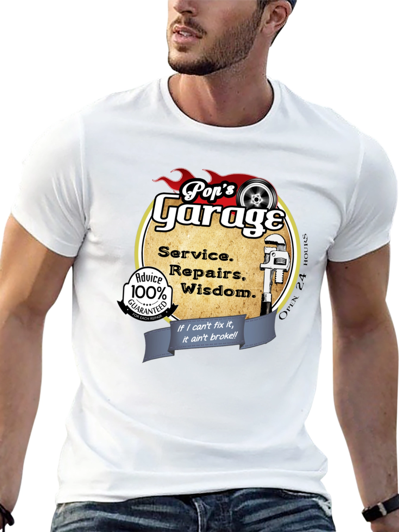 Pops Garage T-Shirt Mechanic Gift