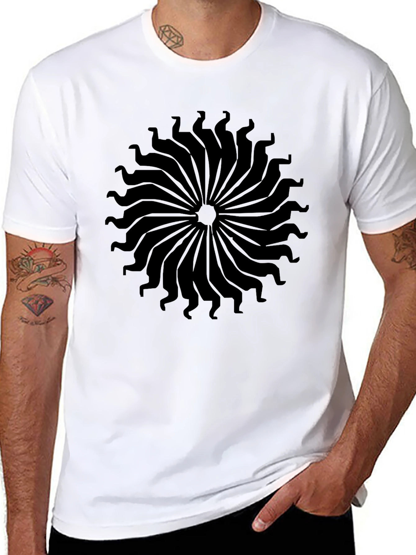 Black Sunburst Graphic Tee - Modern Casual Style