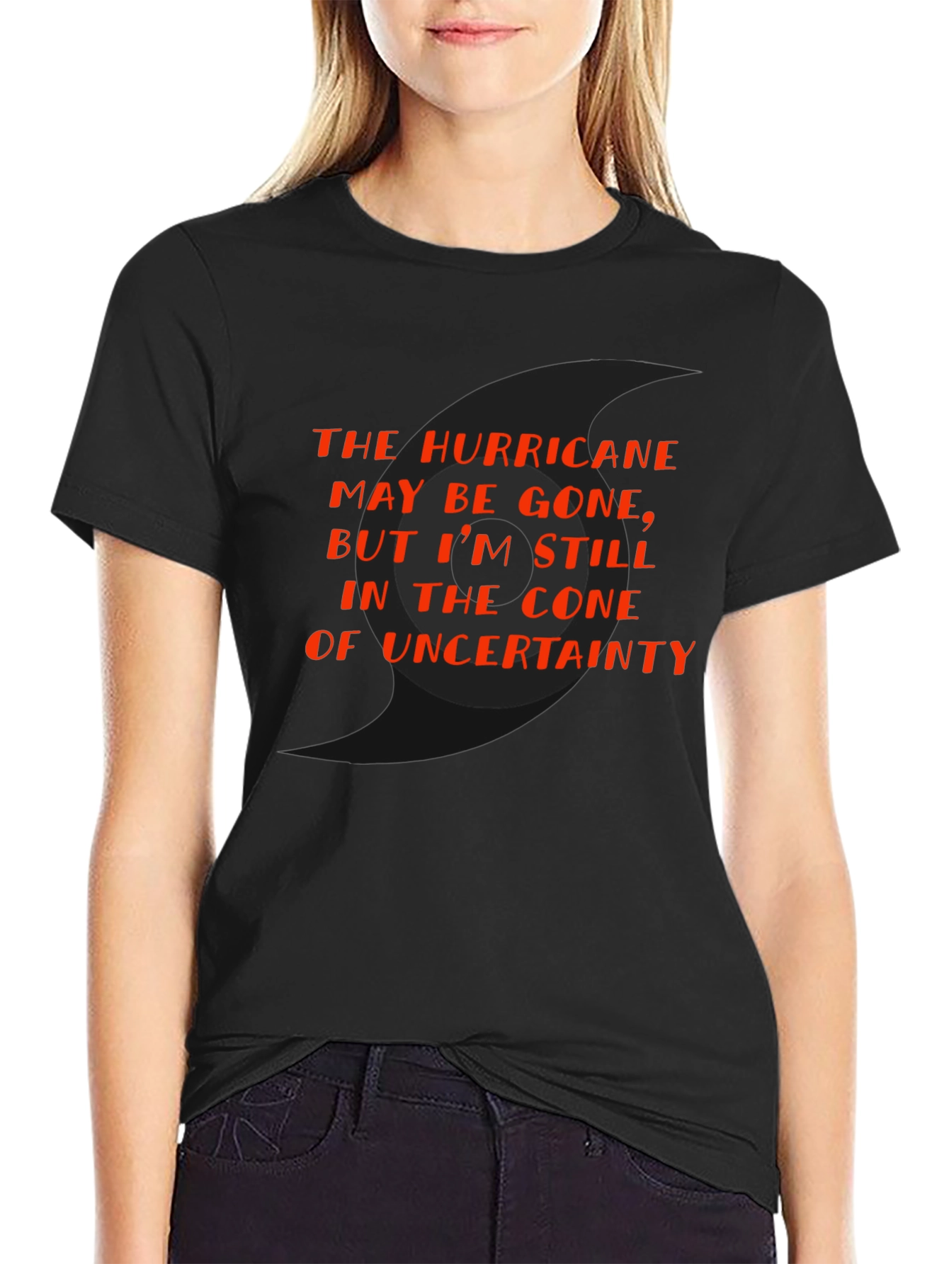 Hurricane Cone of Uncertainty Black T-Shirt