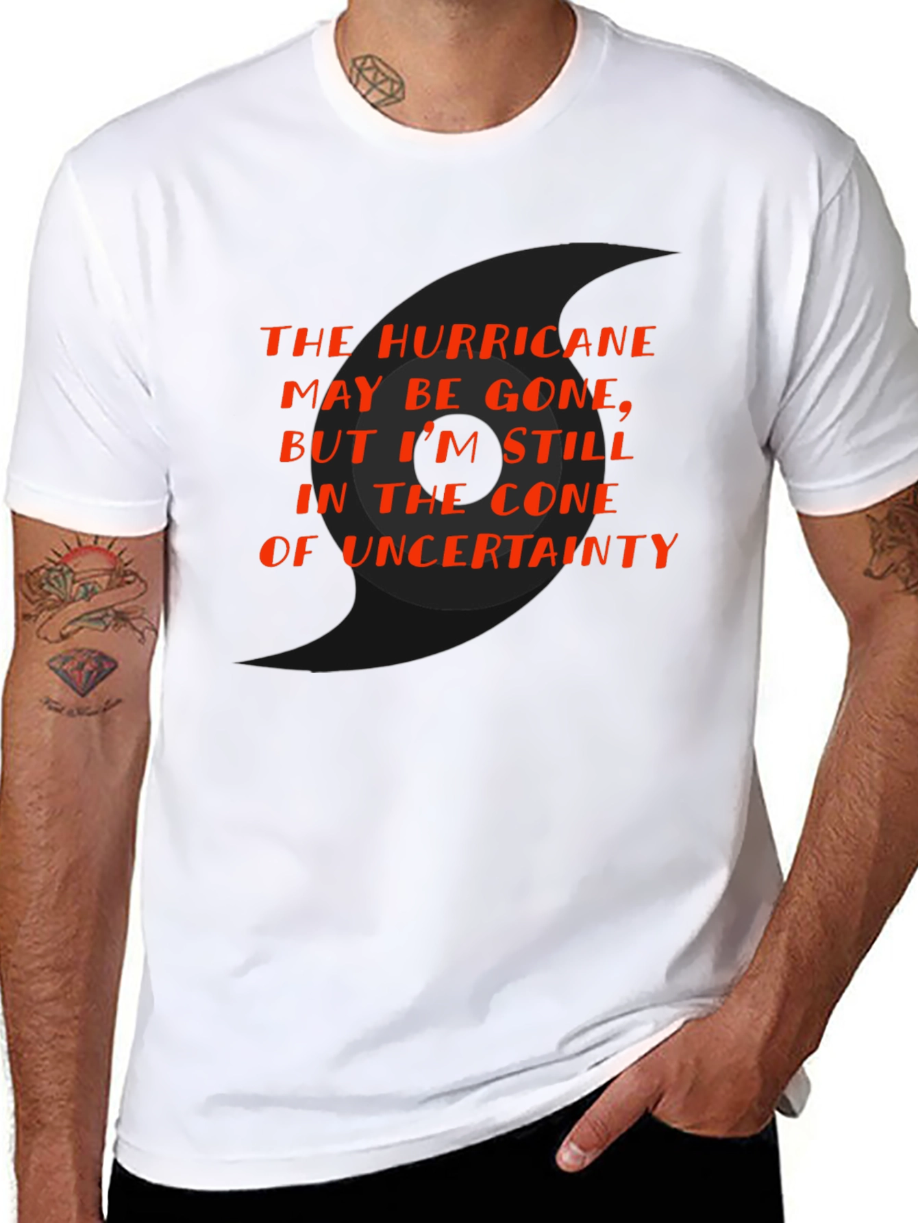 Hurricane Cone of Uncertainty Black T-Shirt