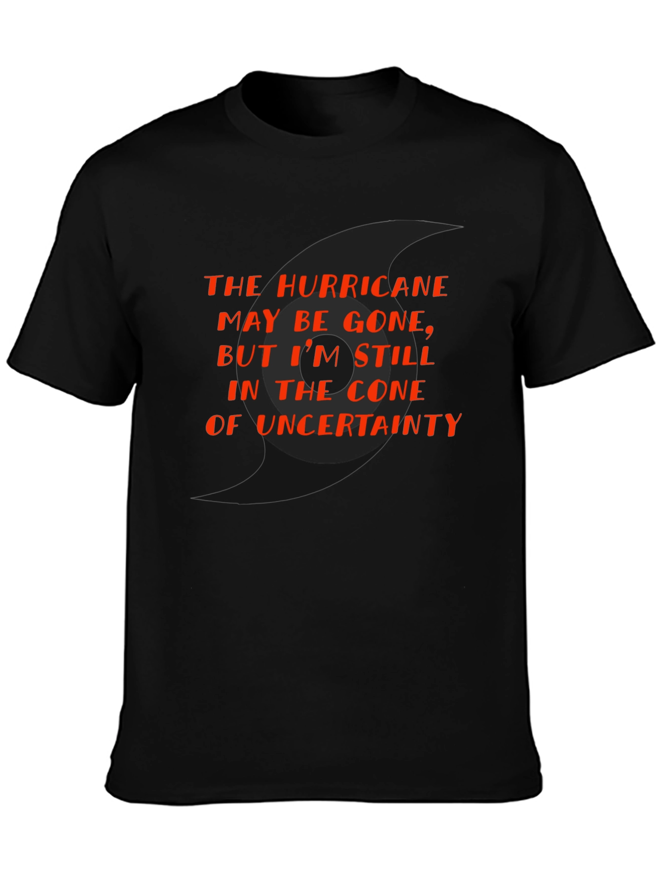 Hurricane Cone of Uncertainty Black T-Shirt