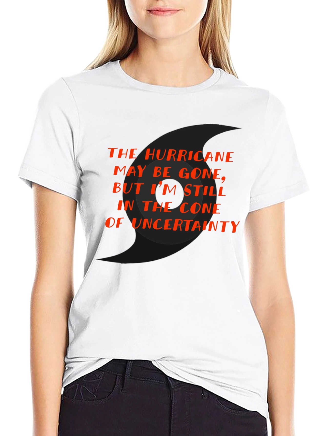 Hurricane Cone of Uncertainty Black T-Shirt