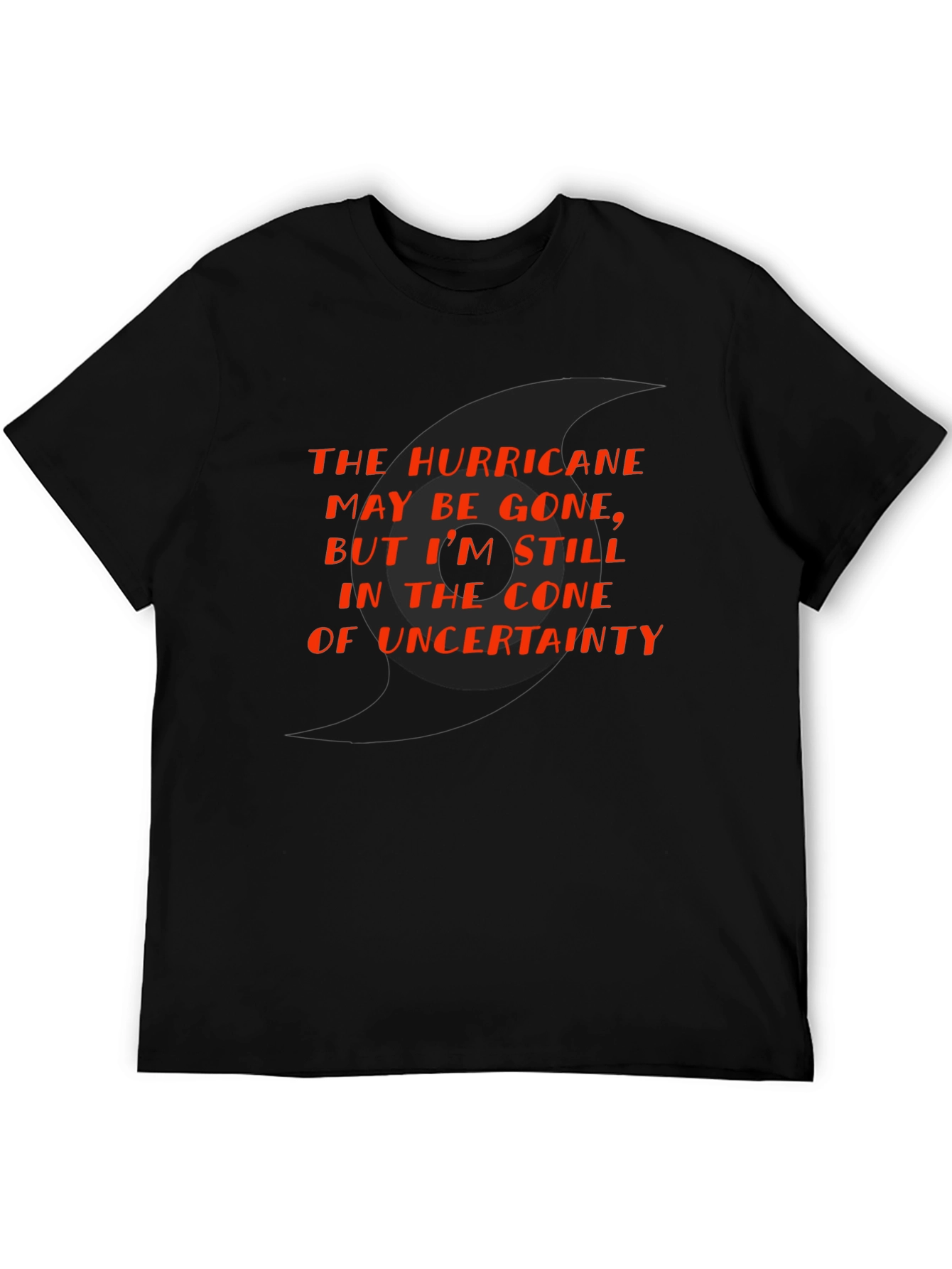 Hurricane Cone of Uncertainty Black T-Shirt