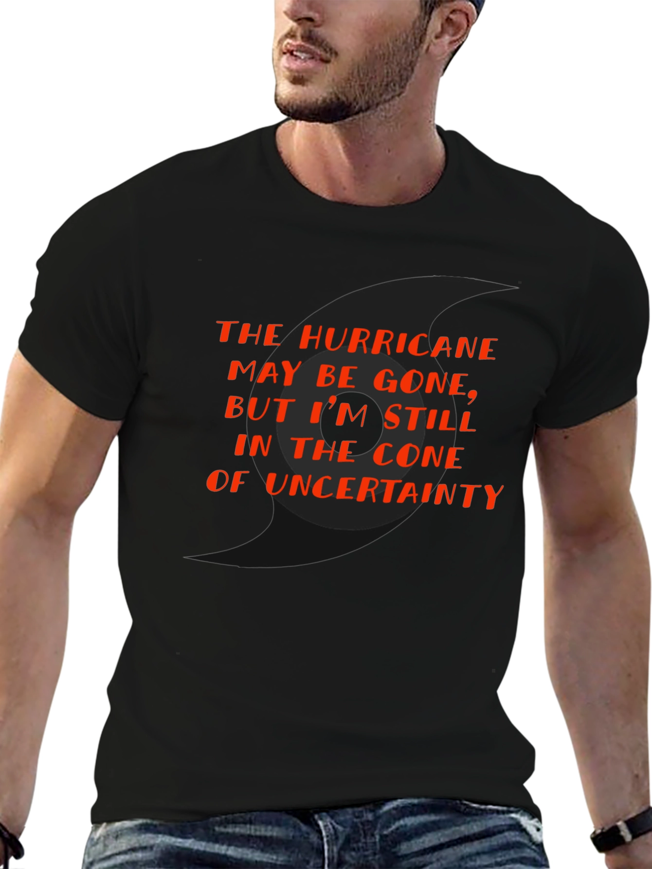 Hurricane Cone of Uncertainty Black T-Shirt