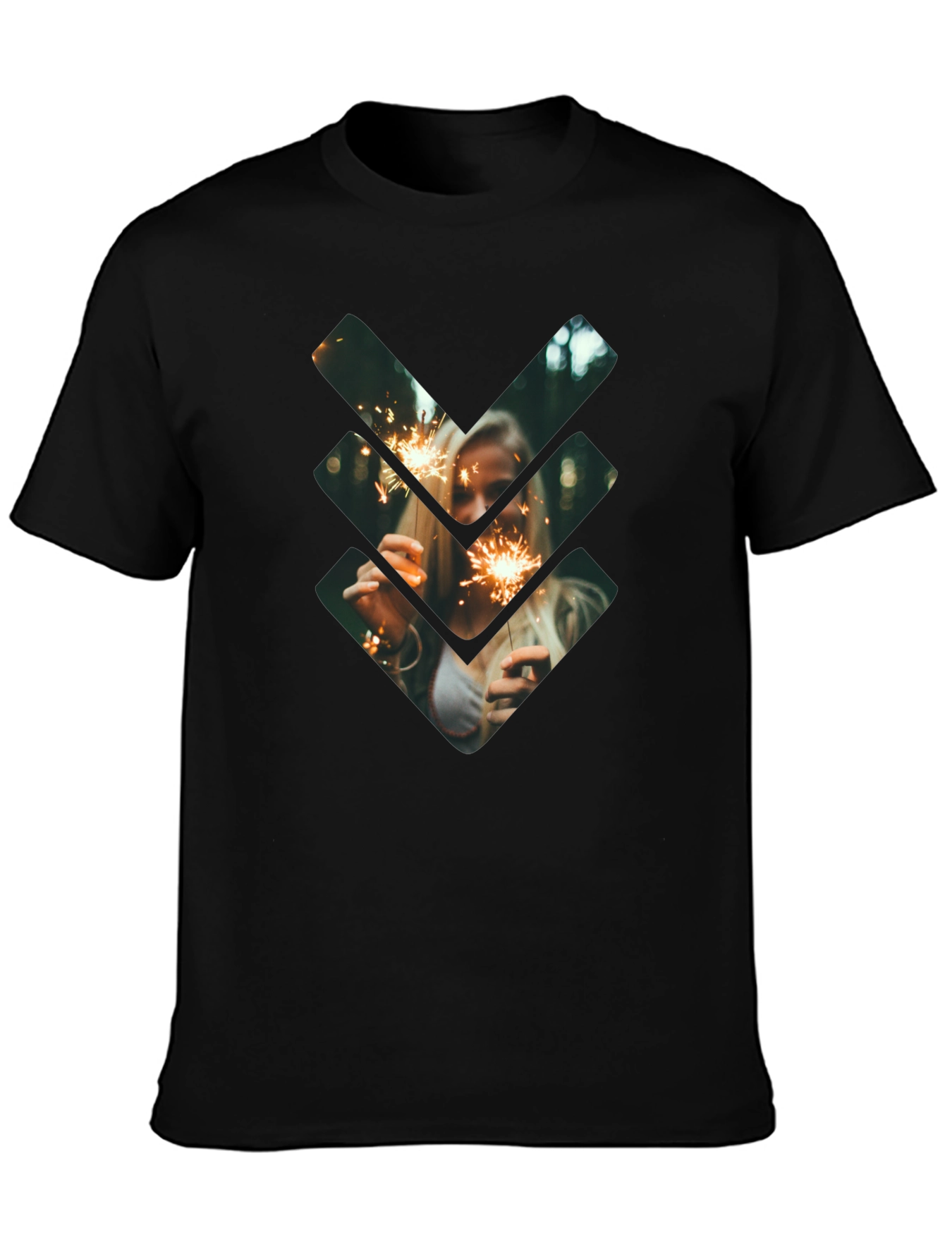 Sparkler Graphic Tee - Stylish Black Cotton Shirt