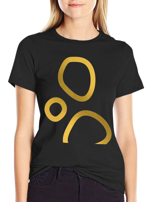 Abstract Gold Print Black T-Shirt