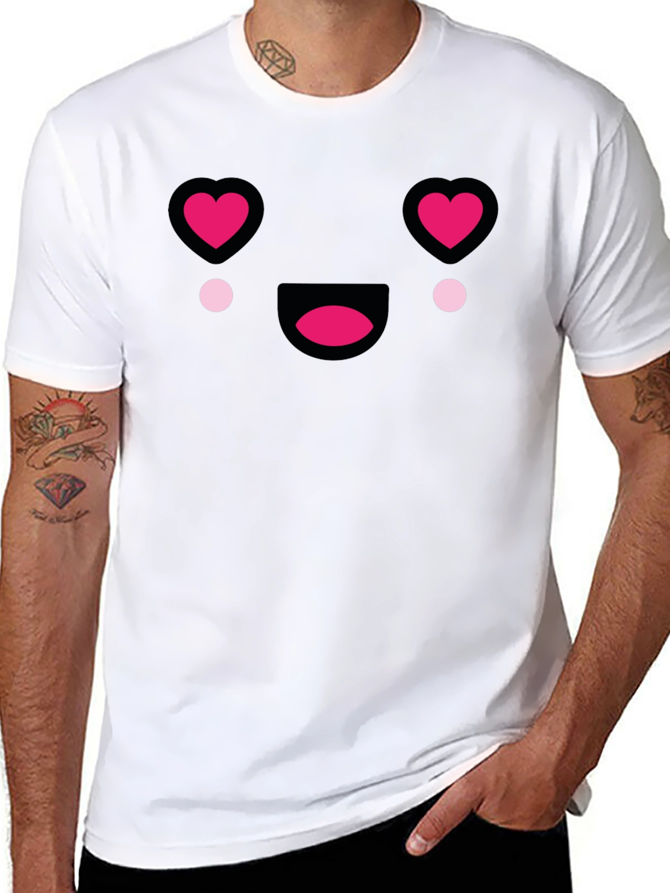 Heart Eyes Emoji T-Shirt - Black Tee