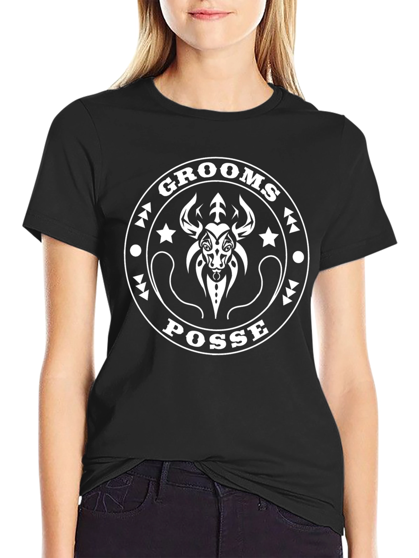 Grooms Posse Graphic Black T-Shirt