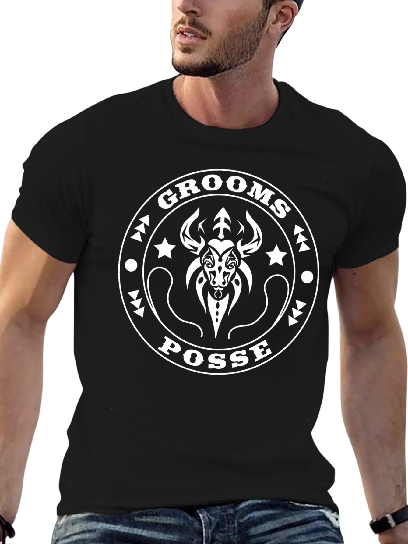 Grooms Posse Graphic Black T-Shirt
